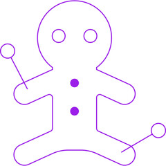 Voodoo doll icon single icon vector illustration