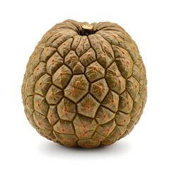 Fototapeta premium Custard Apple's Unique Texture: A macro perspective on a ripe custard apple, showcasing its textured, mosaic-like exterior in captivating detail.