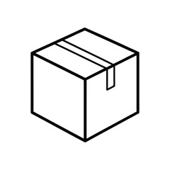 Black and white cardboard box package closed