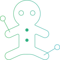 Voodoo doll icon single icon vector illustration