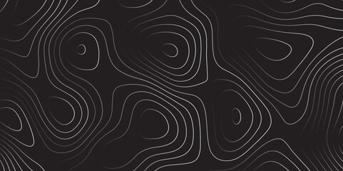  Landscape geodesy topography map background. black white  illuminated topographic lines on transparent background. Line texture pattern
