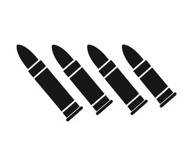 Bullet Silhouette Vector Icons for Military Design, Weapon Illustration, and Tactical Art