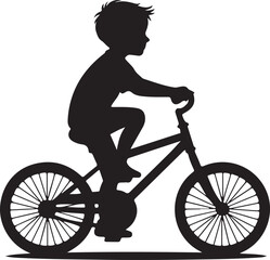 Fototapeta premium Child riding bicycle vector illustration