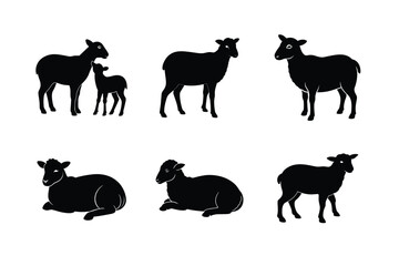 sheep silhouette bundle design