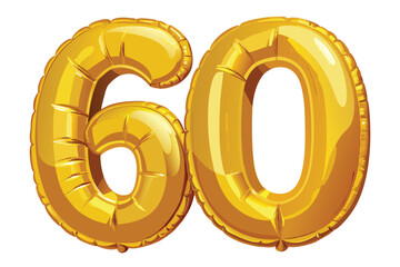 Golden 60th Birthday Balloons Celebrate Sixty Years in Style