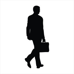 Man Walking with Briefcase Silhouette