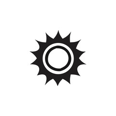 Stylish Black Sun Vector Icon for Summer and Nature Design Inspiration