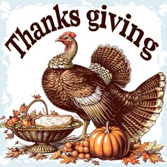 thanksgiving card with turkey