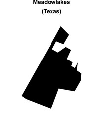 Meadowlakes (Texas) blank outline map
