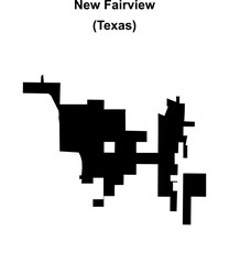 Obraz premium New Fairview (Texas) blank outline map