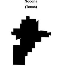 Nocona (Texas) blank outline map