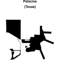 Palacios (Texas) blank outline map