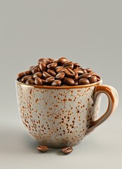 coffee beans and cup
