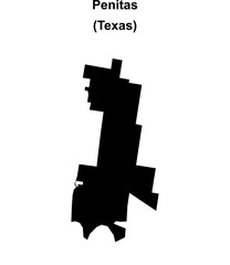 Penitas (Texas) blank outline map