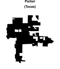 Obraz premium Parker (Texas) blank outline map