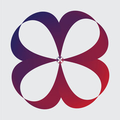 Shamrock silhouette - black four leaf clover icon. Good luck theme design element. Simple geometrical shape vector illustration.