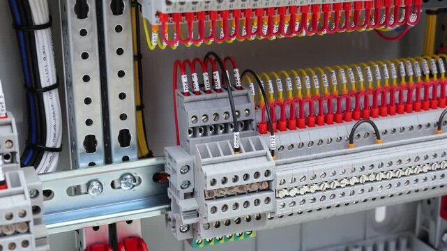 Marking electrical wiring wires with thermally printed nylon tape. 