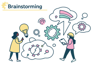 Collaborative Brainstorming Session A Visual Representation of Teamwork Innovation and Idea Generation with Diverse Professionals Working Together to Solve Problems