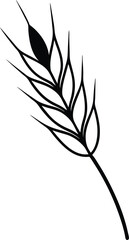 vector black silhouette of a Wheat ears