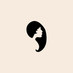 Women Hair icon flat vector design. 