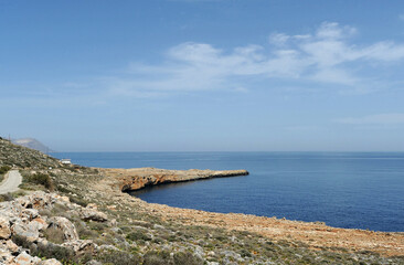 Le cap Drapano ou Drepanon près de Vamos en Crète
