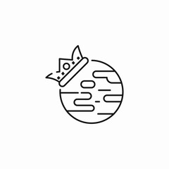 crowned royal planet icon sign vector
