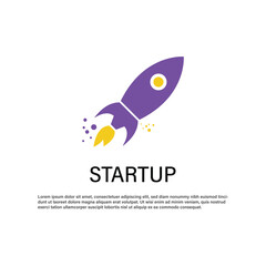 Startup And Rocket Banner Vector Design.