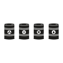 Steel Barrel Icon Set Vector Design.