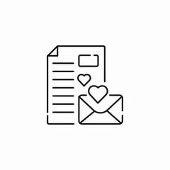 love letter envelope icon sign vector