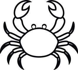 black crab on white background