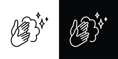 Wash your hands icon design. simple stroke line vector icon set