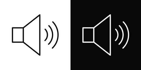 Volume icon design. simple stroke line vector icon set