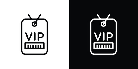 VIP icon design. simple stroke line vector icon set