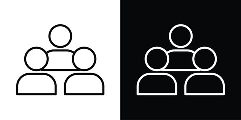 Users icon design. simple stroke line vector icon set