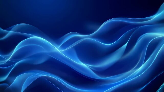 Dynamic flowing blue wave patterns: mesmerizing abstract motion and fluid movement in high definition