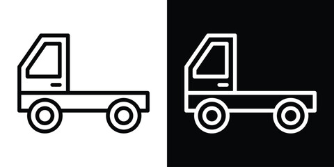 Truck container empty icon design. simple stroke line vector icon set