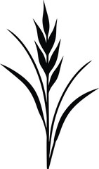 vector black silhouette of a plant