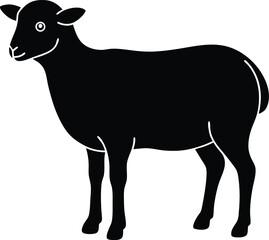black silhouette of a goat