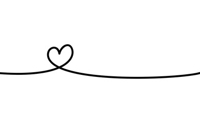 Minimalist Heart Line Art - Continuous Black Line Drawing