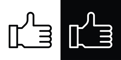 Thumb up icon design. simple stroke line vector icon set