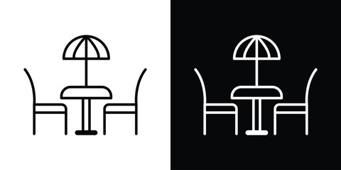 Terrace icon design. simple stroke line vector icon set