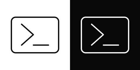 Terminal icon design. simple stroke line vector icon set