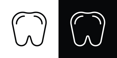 Teeth icon design. simple stroke line vector icon set