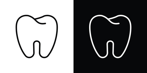 Teeth icon design. simple stroke line vector icon set