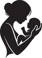 Woman holding baby vector illustration