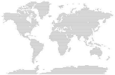 Abstract rectangle horizontal line shape world map view