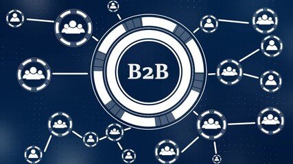 Business button b2b lock on virtual digital electronic user interface. Businessman counts dollars not in the background ,communication network Business people social network and business connections - Powered by Adobe