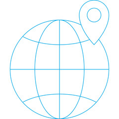 Global location icon single icon vector illustration