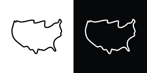 State country icon design. simple stroke line vector icon set