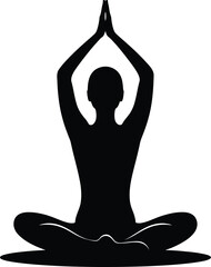 International yoga day silhouette vector
